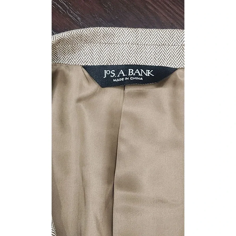 JOS A BANK SIGNATURE SILK/CAMEL HAIR HERRINGBONE SPORT COAT‎ BLAZER MEN 44R - Picture 3 of 10